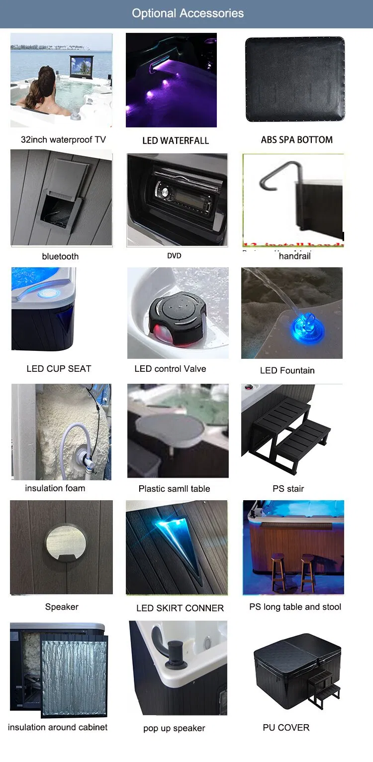 Outdoor Garden 2 Person Free Standing Jetted Massage Bathtub Hot Tub