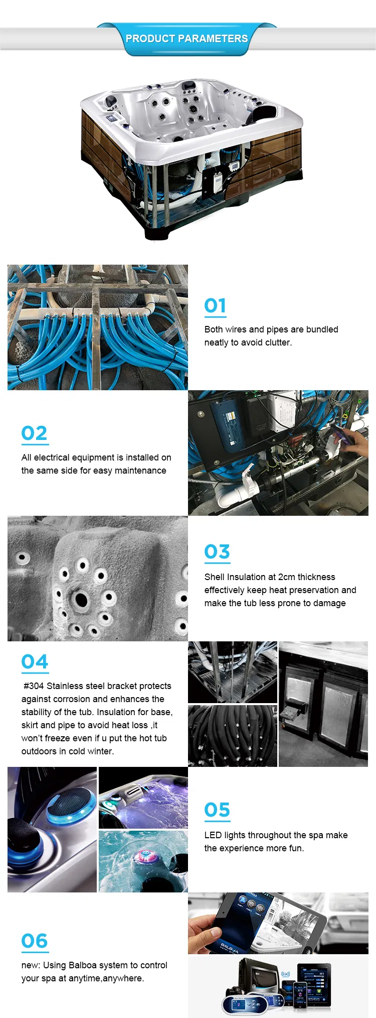 Outdoor Whirlpool Massage Hot SPA Jacuzzi Swim SPA