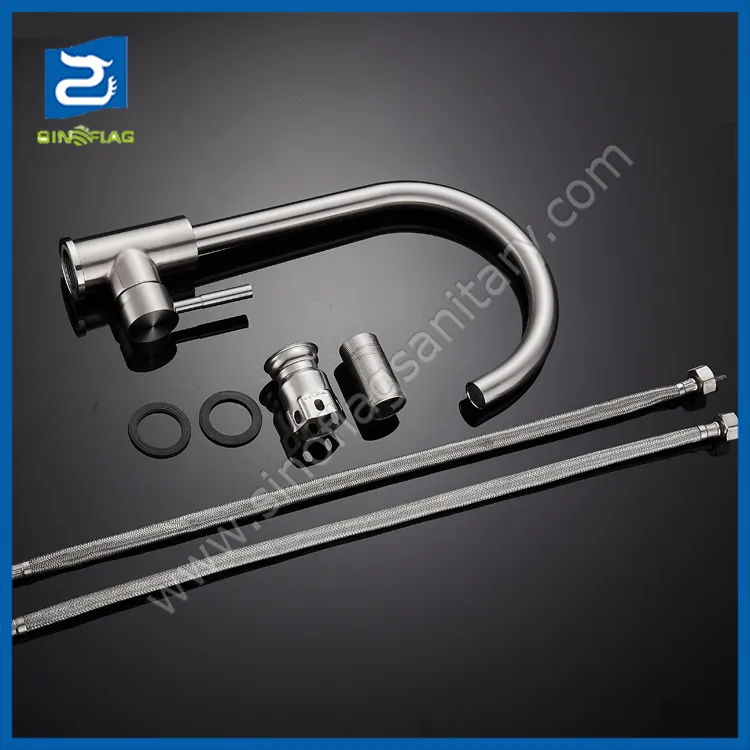Rotatable 304 Stainless Steel Lead-Free Kitchen Mixer Sink Faucet