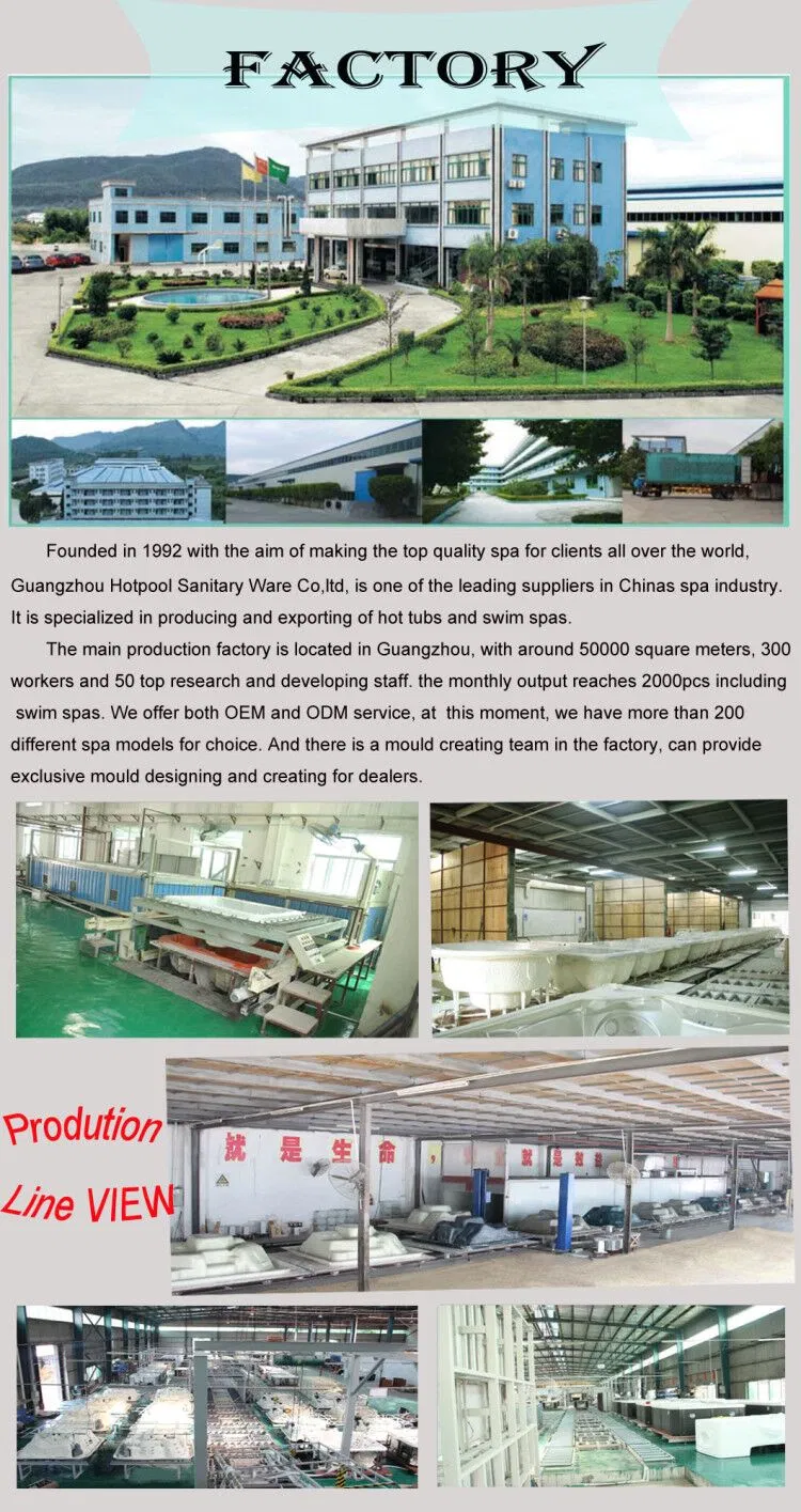 Round 6-7 Person Waterflow 2 Meter CMP Jacuzzi SPA with Stair Outdoor Hot Tubs and Spas