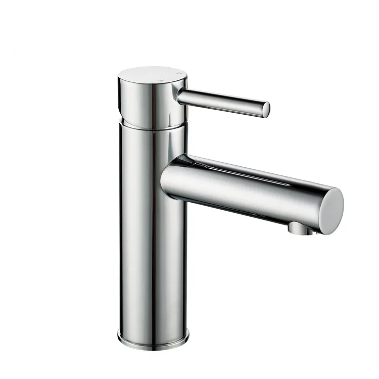 Round Lever Handle Single Hole Wash Basin Faucet