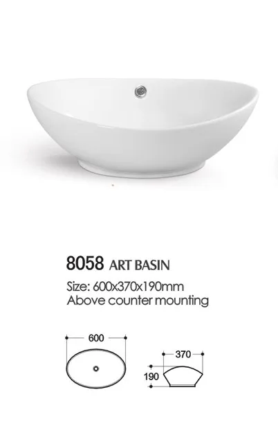 Sanitary Ware Modern Bathroom Art Ceramic Wash Basin From Chaozhou Factory (8058)