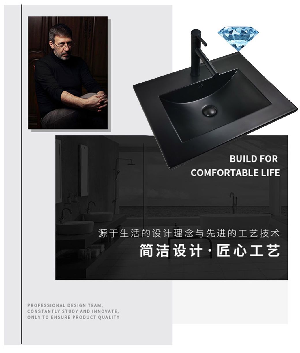 Sanitary Ware Thin Edge Hand Wash Sink Bathroom Ceramic Cabinet Wash Basin Sink