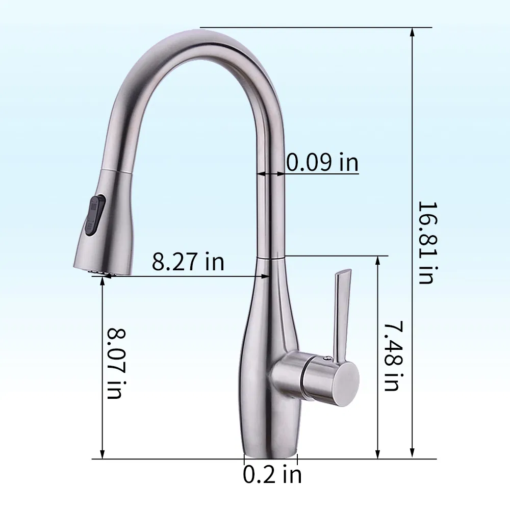 Single Handle Pull out Kitchen Faucet in Stainless Steel (40108)