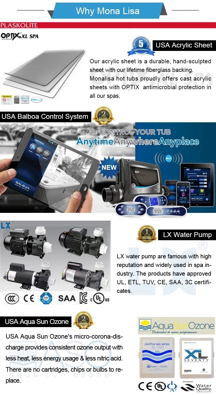 Six Person Whirlpool Outdoor SPA with USA Balboa System M-3511