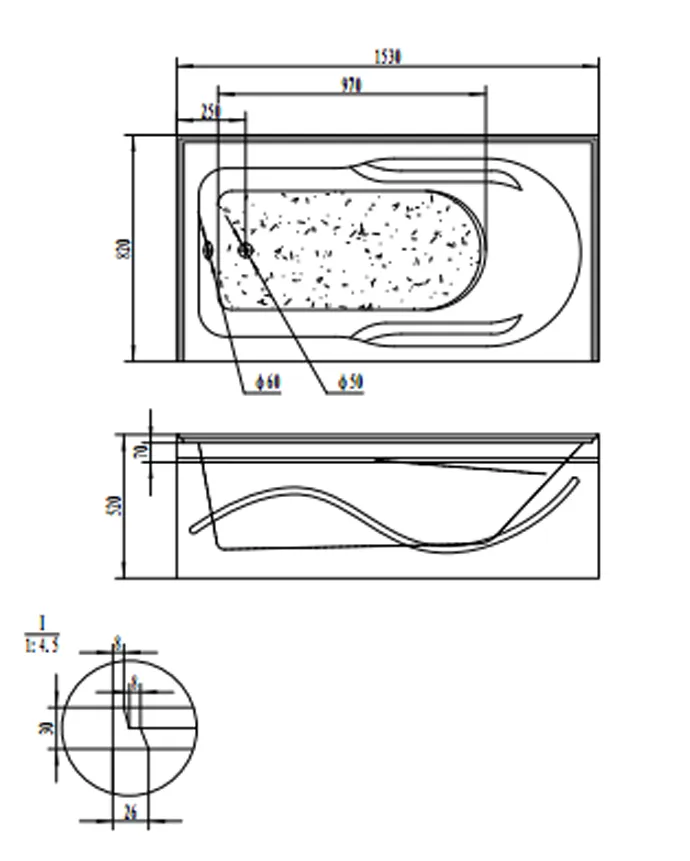 Skirted Acrylic Bathtub with Cupc for USA and Canada