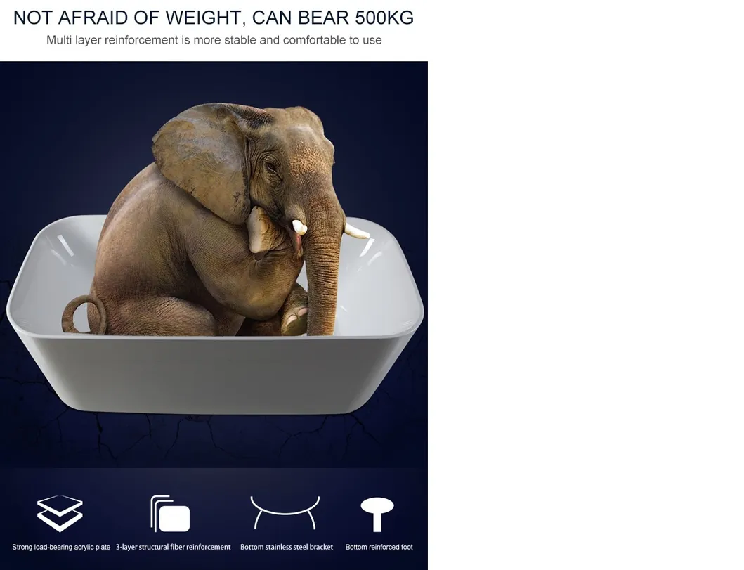 Skirted Bath Tub for UK P Shape Bathtub