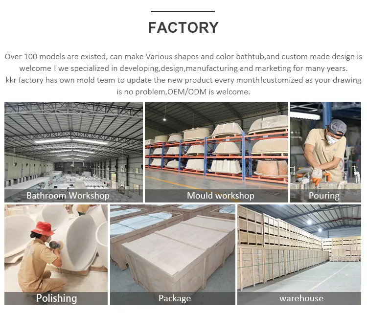 Soaking Shower Room Bathtubs Solid Surface Smooth Bottom Bathtub Tub