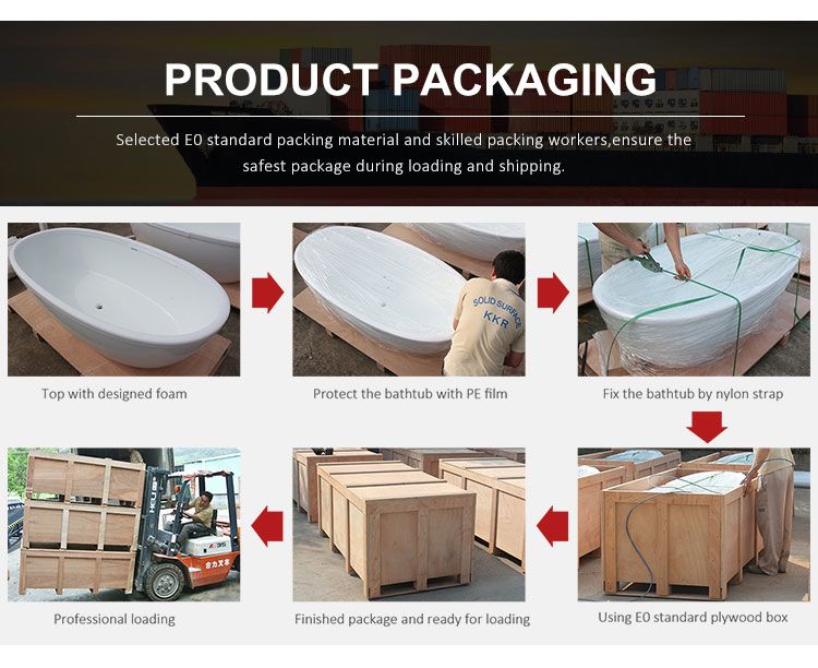 Solid Surface Resin Stone Modern Villa Homestay Design Solid Surface Stone Freestanding Bathtub