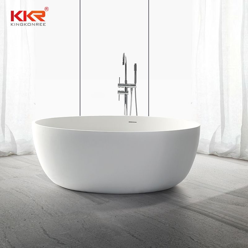 Solid Surface Resin Stone Modern Villa Homestay Design Solid Surface Stone Freestanding Bathtub