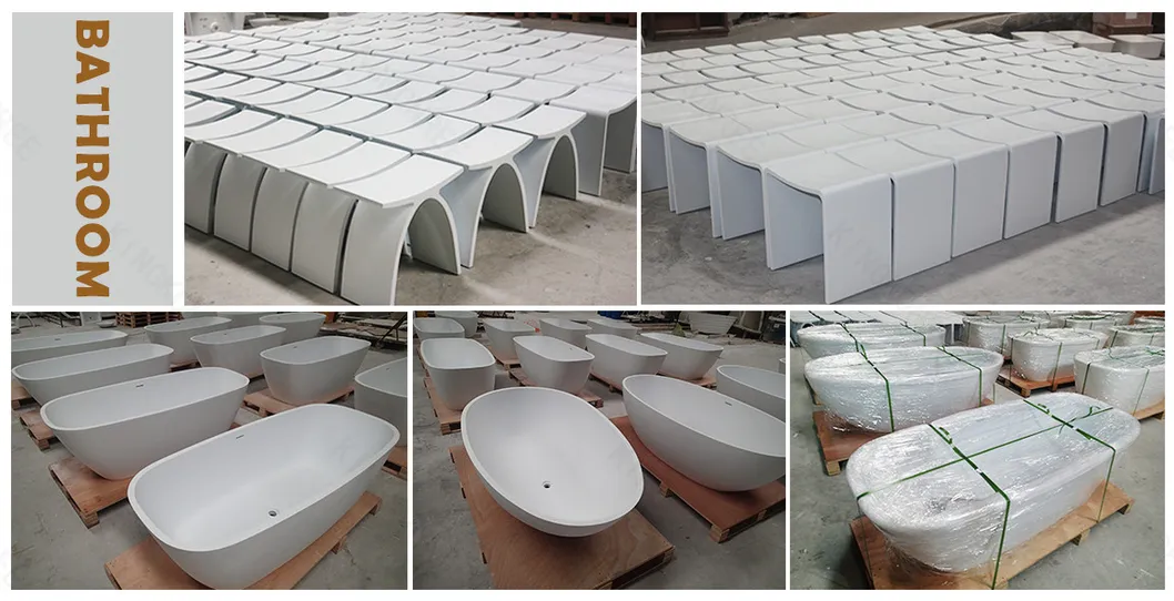 Solid Surface Stone Bathtub White Bathroom Bathtub for Sale