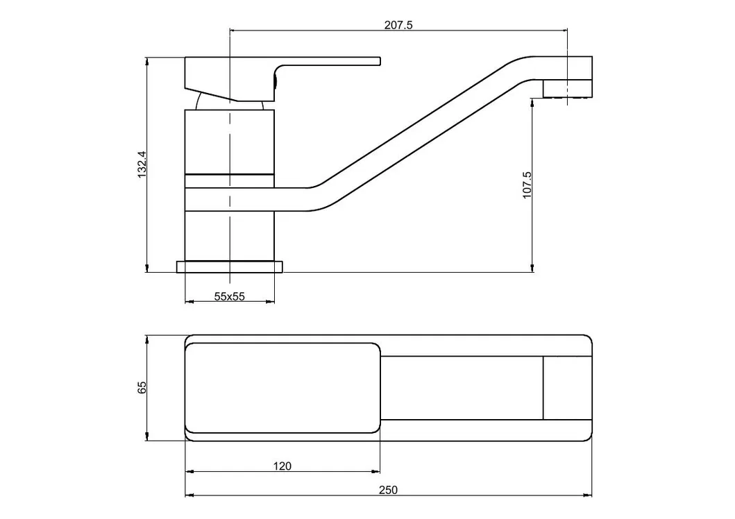 Square Aerator Rotating Chrome Kitchen Mixer Sink Faucets