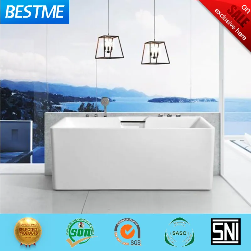 Square Bathroom Sanitary Ware Acrylic Massage Bathtub (Bt-A1120)