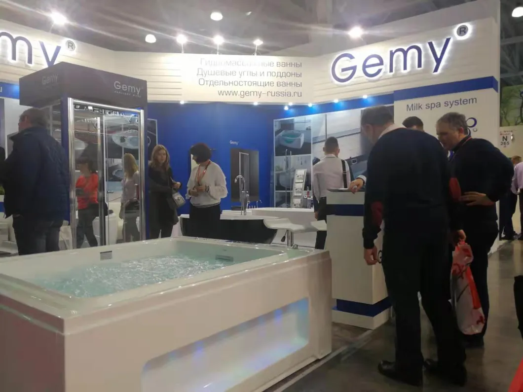 Three Person Conner Round Jacuzzi Bathtub with Sanitary Ware Waterproof TV SPA