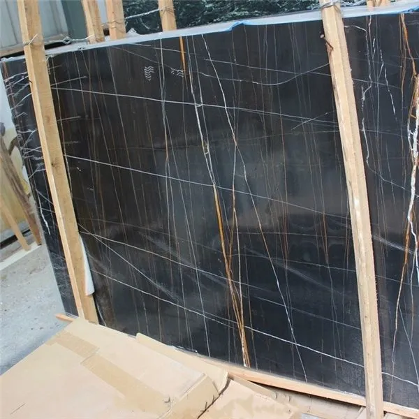 Tunisia Saint Laurent Black Sahara Noir Marble Stone Slabs/Tiles Table