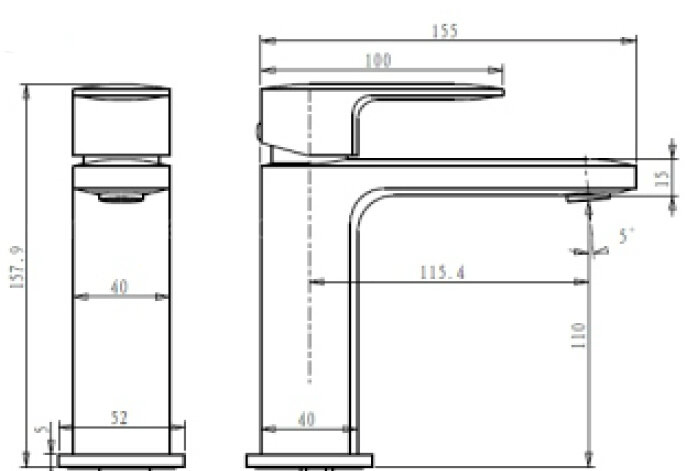 Wels Certificated Dzr Brass Basin Tapware in Matte Black
