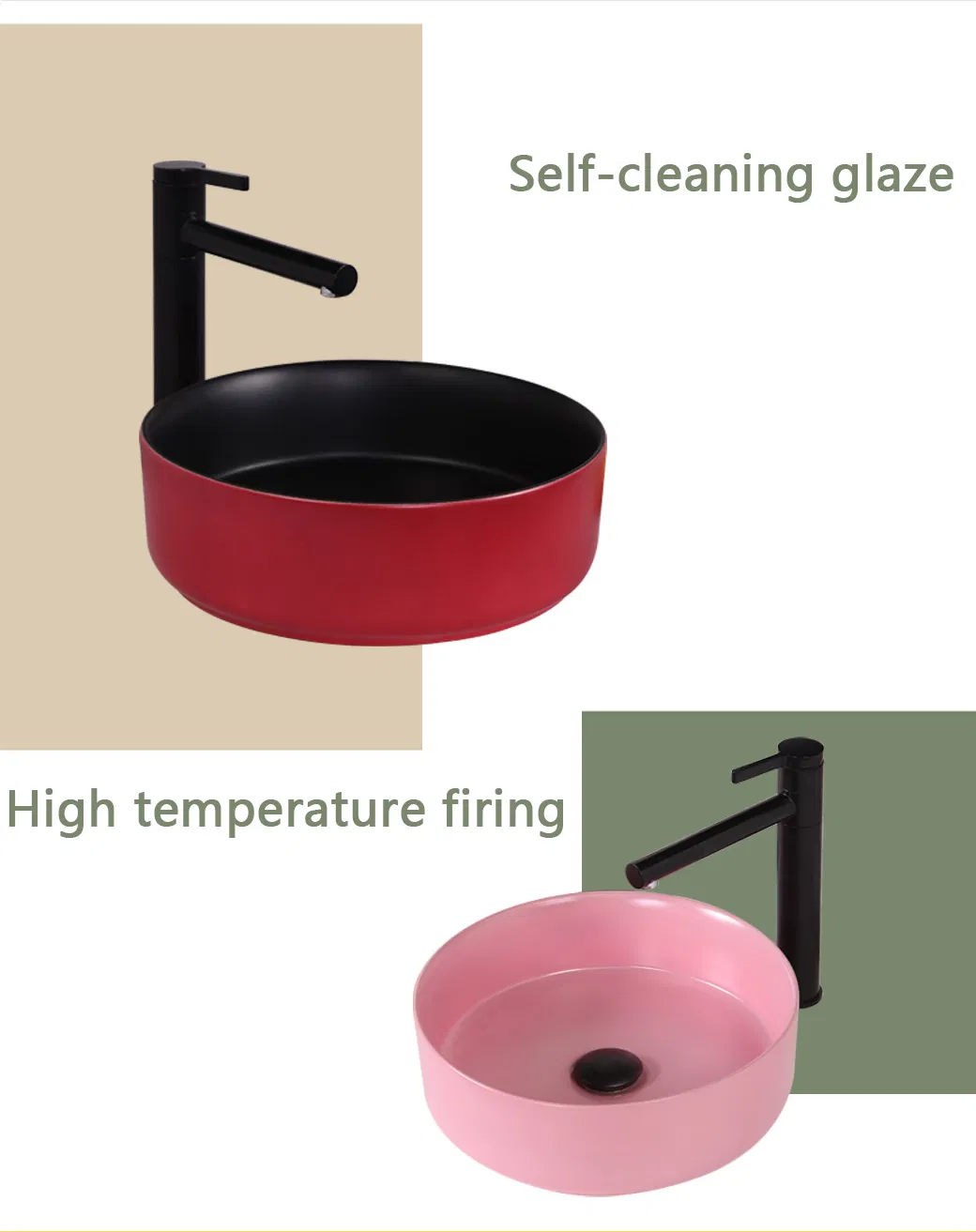 White Color Art Decorated Wash Basin for Bathroom