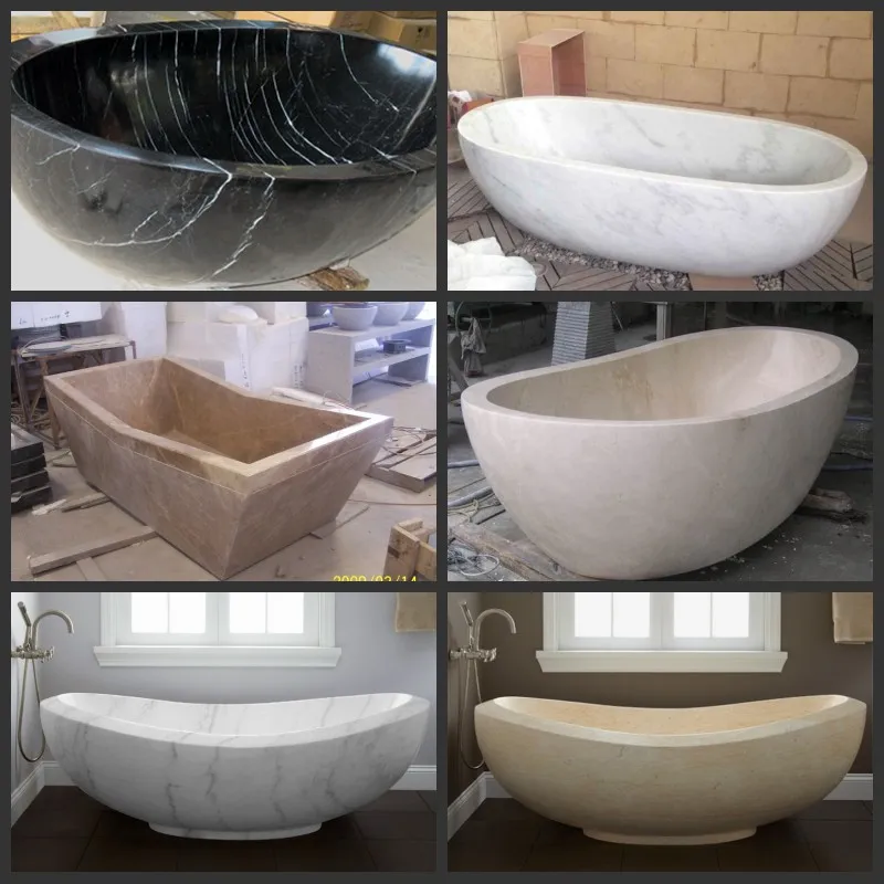 White Marble Stone Bathroom Bathtub for Massage Tub